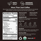 Mornis Organic Mushroom Coffee in a cup, showcasing the adaptogenic blend for energy, focus, and mental clarity.
